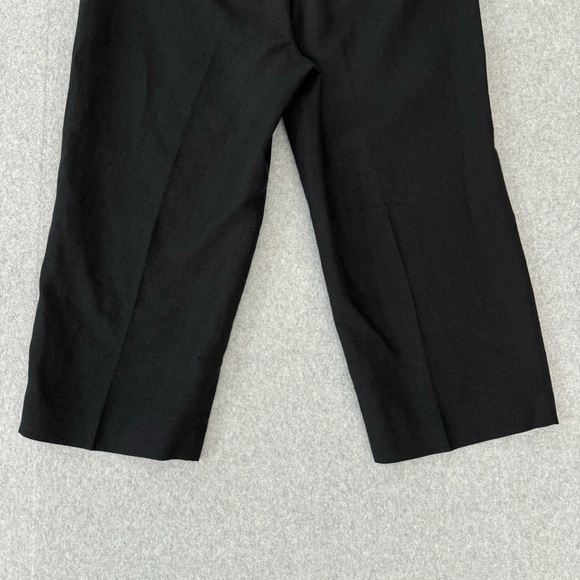 Talbots Womens Pants Size 12 Petite Linen Capri Culottes 34 x 21 Black Pockets - Picture 7 of 15